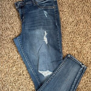 Maurices Women's Distressed Dark Wash Skinny Jeans